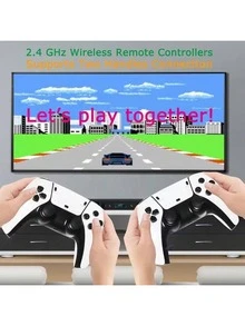 4K Retro Console With 2 Wireless Controllers – 20,000 Games + 20 Emulators – Plug And Play – Compatible With TV, Monitor, PC And Projector – Ideal Gamer Gift - White - View 6