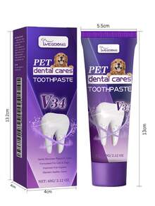 宠物牙膏，宠物牙齿清洁牙膏，修复牙齿，美白牙齿，去除牙菌斑和牙渍，呵护牙龈。宠物牙膏牙刷套装，适用于猫狗，去除牙菌斑和牙渍，消除口臭，最佳宠物口腔护理套装，口腔护理和清洁，减少牙垢和牙结石，适用于幼猫、幼犬和成年猫狗。