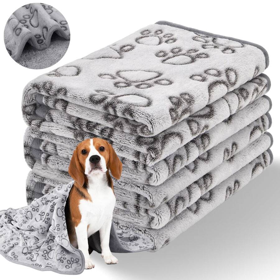 1 pătură de pluș cu imprimeu de labă de câine, cu dragon - fibră de poliester ultra-moale și caldă, potrivită pentru câini și pisici, lavabilă la mașină - ideală pentru somn, paturi și călătorii