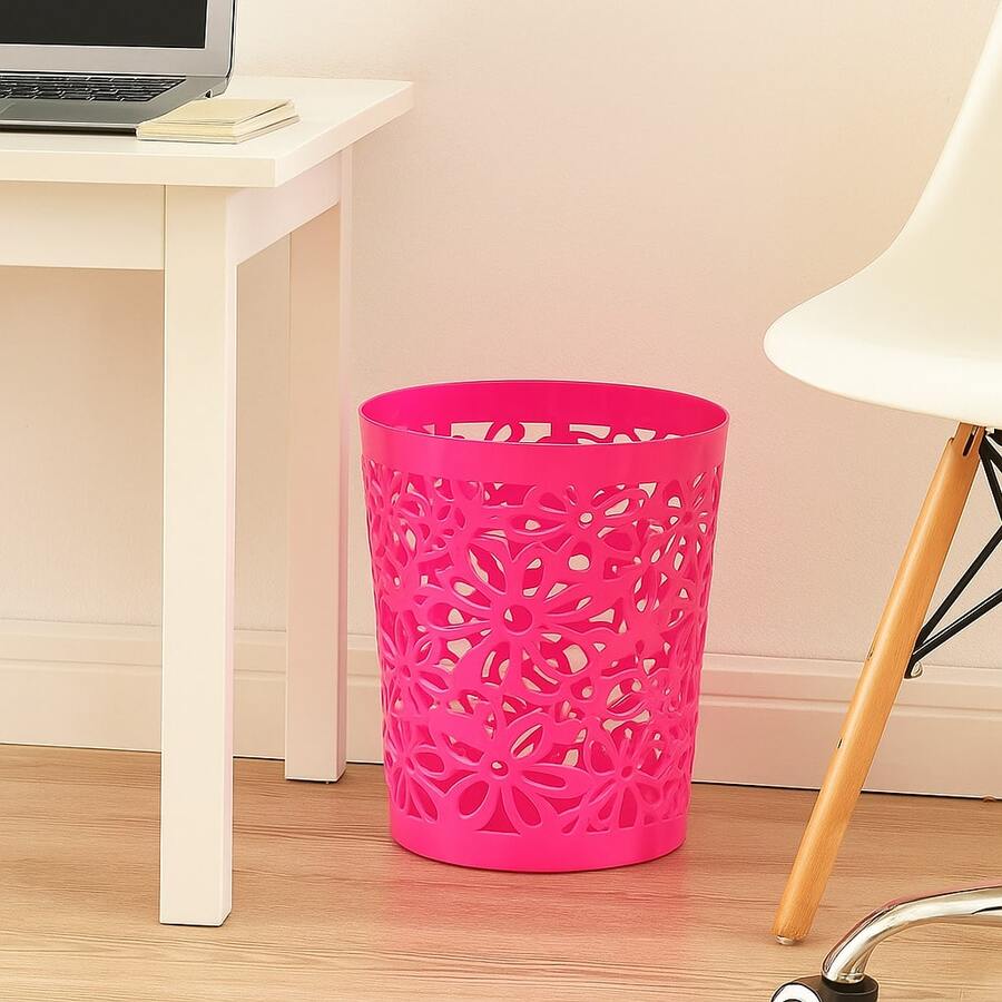 Bote de basura para casa, oficina, baño, habitación, bote, cesto de basura 11 litros - Rosa - Ver 1