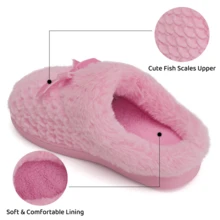 WateLves Girls Slippers Kids Slip On Winter House Shoes Anti-Slip Soft Coral Fleece Slipper For Indoor & Outdoor - Pink - View 4