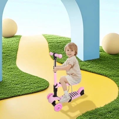 2 in1 Kinder Laufrad bis 20 kg Balance Roller bis 50 kg Höhenverstellbar,rutschfestes Trittbrett