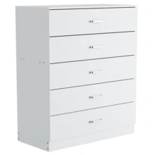 Vida Designs Riano 5 Drawer Chest Of Drawers, Metal Handles And Runners, Anti-Bowing Drawer Support, Bedroom, Nursery Furniture - White - View 12