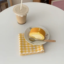 1 件/6 件黄色格子餐垫、Ins 风格餐巾、隔热垫、摄影背景垫 - 彩色 - 查看 5