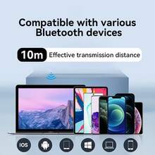 Air TWS 半入耳式蓝牙耳机，TWS 环绕立体声，便携式无线耳塞，内置 160mAh 微型电池，兼容小米 17、17、25 等智能手机，配备充电盒 - 均碼 - 查看 8