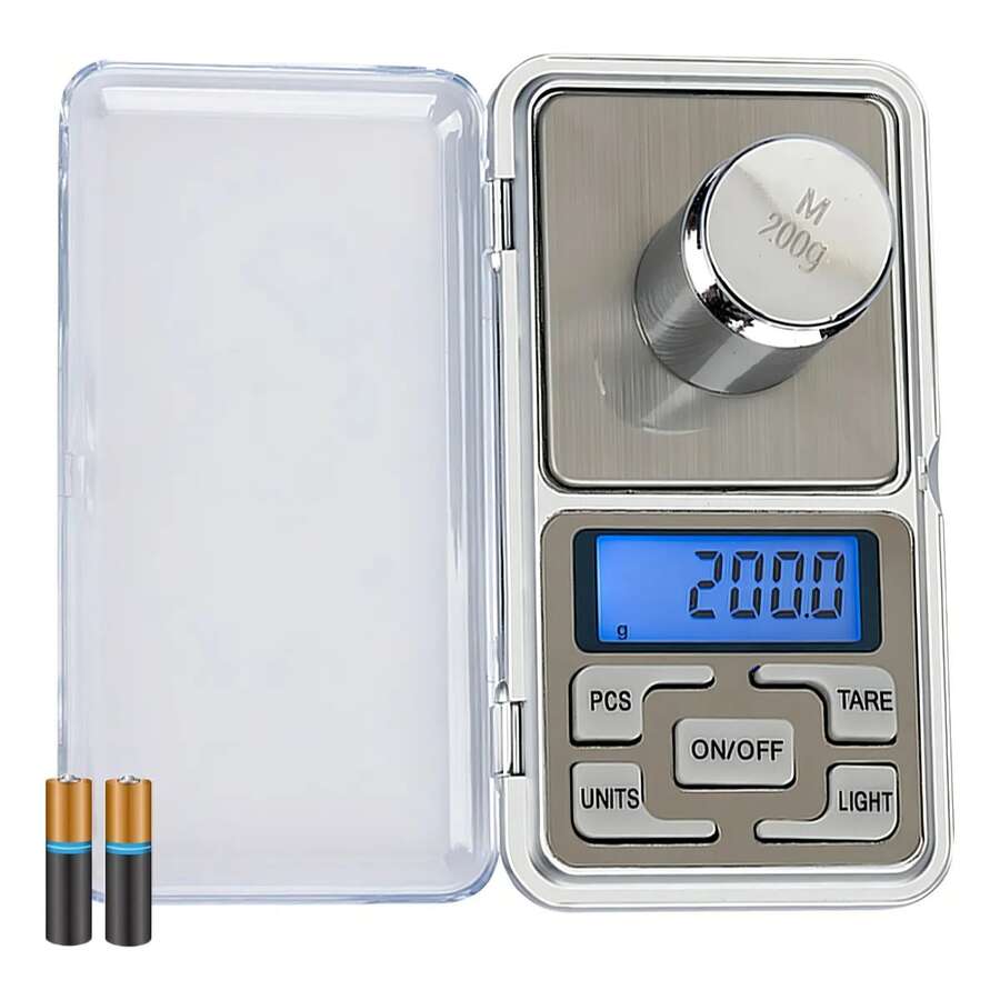 Lincky Báscula Gramera portátil digital, Basculas de bolsillo, Balanza pequeña de 0.01 a 500grs. Electrónica de alta precisión alimentos repostería cocina profesional doméstica tecnología moderna pantalla LCD función, fácil uso, compacto - Gris - Ver 1
