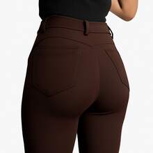 K2b Pants 24h Shipping Black With Back Pocket Riding Thick High Level Fabric IMMEDIATE SHIPPING - Coffee Brown - View 1