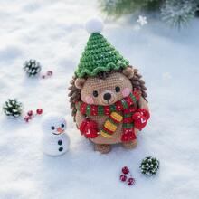 一套圣诞钩针编织入门套装，成人钩针编织入门套装，附带分步文字教程，刺猬DIY编织套装，可爱有趣的家居装饰品，生日、情人节、万圣节和圣诞节礼物 - 彩色 - 查看 2