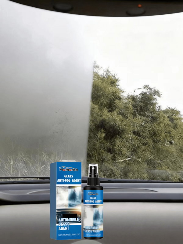 Homonth Car Glass Anti-Fog Agent, Windshield Degreaser, Anti-Rain, Water-Repellent, Defogging, Oil Film Cleaner, Winter Car Glass Anti-Fog Agent
