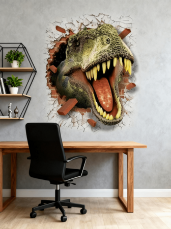 1 st/2 st - Avtagbara PVC-väggdekaler - [3D-dinosaurier, möjligen en grupp, väggdekaler för barnrum] Självhäftande vattentäta väggdekaler, lämpliga för heminredning, rumsinredning, väggdekor och kök - lätta att applicera, perfekta för vardagsrum, sovrum eller kontor