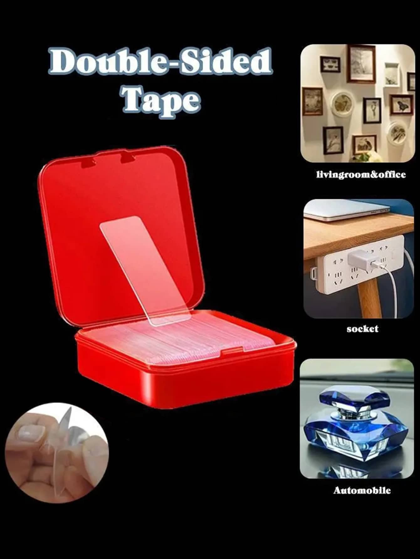 60 piezas de almohadillas adhesivas claras y de doble cara - Resistentes, impermeables, removibles y sin residuos - Perfectas para montar, colgar en la pared, fotos, catalla grandeles y más!