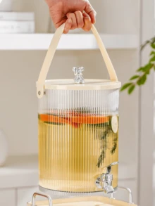 1 台大容量冰箱冷冻柜，夏季可用于冷藏水果和茶壶，家用饮料机带水龙头，冰水果汁机，厨房和酒吧用品（不含热水） - 彩色 - 查看 5
