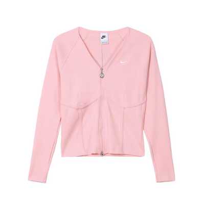 Nike Camiseta Nike Valentine's Day Sportswear con cuello en V, manga raglán, informal, de dopamina, manga larga SS24, para mujer, color rosa suave medio