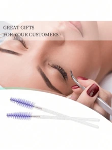 500 brochas desechables para pestañas y cejas - Cabezales de cepillo de nailon suave, diseño ergonómico para un perfilado preciso, herramientas de maquillaje profesionales para uso doméstico y salón, cerdas de alta calidad, uso conveniente, aplicación suave, accesorios de belleza, esencial para entusiastas de la belleza, productos de nivel salón