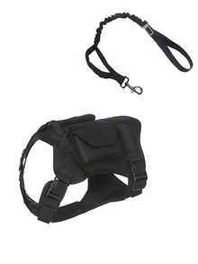1pc LANGXINGCS Pet Harness Set, Explosion-Proof Guide Dog Camouflage Harness & Leash Set, Customizable Name Tag, Pocket Dog Clothes, Suitable For Large/Medium/Small Cats And Dogs - Multicolor - View 12