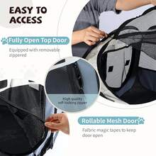 1PC Durable Portable Pet Playpen, Three Sizes Available, With Foldable Dog Playpen, Pet Cat Playpen, Suitable For Indoor Cats, Outdoor Tent Cage, Suitable For Kittens And Puppies, Suitable For RV Campers, Durable Oxford Cloth With Removable Zipper, Portable Octagonal Design - 彩色 - 查看 9