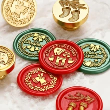 1 PC CUSTOM Christmas Themed Wax Seal Stamp-Sealing Wax Stamp With Wooden Handle For Crafting, Envelopes, Gift Wrap Graduation Gifts And Wedding Invitation,Christmas Gifts - Multicolor - View 5