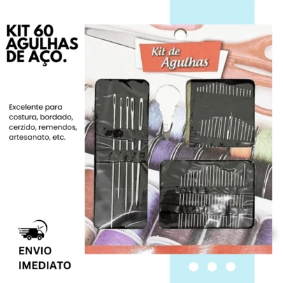 Kit 60 Agulhas Para Costura Aço kit de Agulhas Agulhas De Costura De Mão Bordar Remendar Conserto