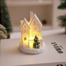 1pc Đồ trang trí Giáng sinh bằng nhựa Giáng sinh Ngôi nhà nhỏ Cảnh quan nhỏ Đồ trang trí ngôi nhà tuyết phát sáng, Giáng sinh - Nhiều màu - Xem 43