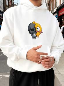 Sudadera con Capucha para Hombre para Visitas al Parque, Holgada y Transpirable, Súper Cómoda para Caminar - Blanco - Ver 1
