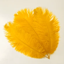 20 Pcs 1 Piece White Feather Bulk Feathers For Wedding Decorations, Party Centerpieces And DIY Crafts | Suitable For Home Decoration, Vase And Hat Decoration, Decorative Accents | Fluffy Texture | Luxurious Look - 金色 - 查看 8