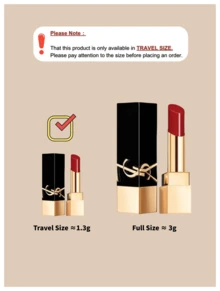 Kích thước du lịch - 1,3g - #1968: Son môi YSL Black Tube, Màu đất nung ấm áp, Chất satin mịn, Phong cách trí thức nhẹ nhàng, Đa năng để sử dụng hàng ngày - #1968 - Xem 6