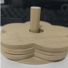 12cm/4.7in INS Style Bamboo Flower Insulation Pad, Heat Resistant Coaster, Pot Holder With Storage Rack, Home Use - Apricot - View 16