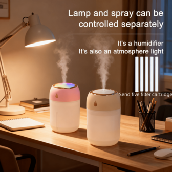 1pc Quiet Colorful Humidifier, 11.16oz Water Drop Cool Mist Essential Oil Diffuser, With Humidifying Function And Aroma Lamp, Suitable For Bedroom And Office Use, Can Be Used For Plants, Low Noise, 2 Mist Modes, Timer Shut-Off, And Quiet Home Decor