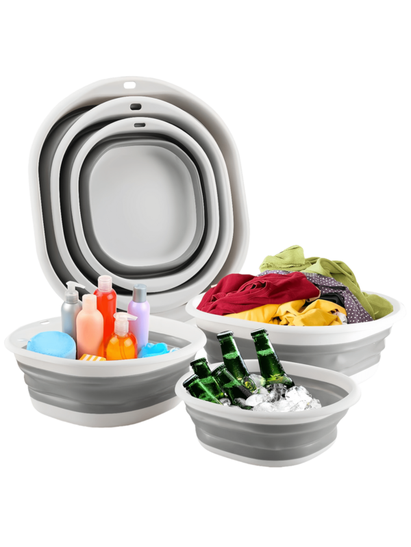 1Pc Portable Foldable Wash Basin, Travel Outdoor Basin, Multi-Function Folding Basin, Home Laundry Basin, Bucket, Water Container, Fruit And Vegetable Wash Basin, Foot Basin, Folding Basin, Suitable For Bathroom, Travel, College Dormitory, Portable Bathroom Decoration Summer