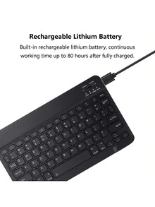 Kabelloses Tastatur-, Tablet-, Tasten- und Mausset, tragbares und geräuschloses Set - Schwarz - Übersicht 4