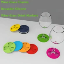 Silicone Wine Glass Coasters 1pc/5pcs Set - Reusable Drink Markers, Non-Slip Cup Coasters, Glass Identifiers For Parties, Weddings, Holiday Celebrations - Festive Charms For Christmas, Halloween, Easter, Thanksgiving - Use Without Electricity Kitchen Items Kitchen Accessories Kitchen Kitchen Tools
