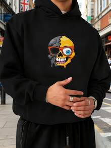 Sudadera con Capucha para Hombre No Fácil de Pelar Tejido Duradero Usado en Todas las Estaciones Sin Deformación - Negro - Ver 6