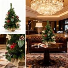 A decoración de adorno de árbol de Navidad, adorno de escritorio Decoración navideña, pequeña y linda, agrega un ambiente festivo sin afectar las actividades diarias 60 / 45 cm opcional - Verde - Ver 4