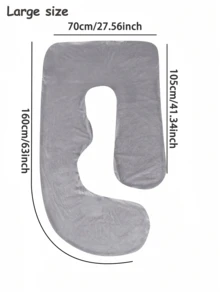 1pc G-Shaped Oversized Pregnancy Pillow Cover (Cover Only), Removable And Washable