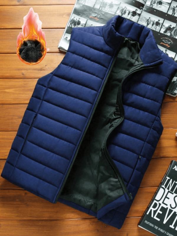 1pc Men's Sleeveless Stand Collar Jacket, Warm And Fashionable For Autumn/Winter, For Fall