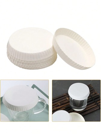 50pcs White Paper Cup Lids - Durable, Stackable Travel Cup Covers, Dust-Proof Lids - For Coffee, Tea And Juice Cups, Suitable For Parties, Picnics, Cafes, Dining, Travel And Events