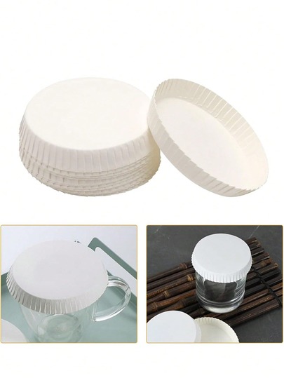 50pcs White Paper Cup Lids - Durable, Stackable Travel Cup Covers, Dust-Proof Lids - For Coffee, Tea And Juice Cups, Suitable For Parties, Picnics, Cafes, Dining, Travel And Events