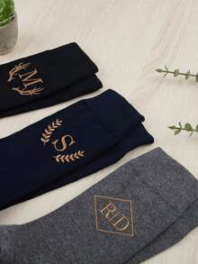 1 Pc Wedding Socks, Groomsmen Initial Socks, Gift For Groomsmen, Embroidery Initial Wedding Socks, Personalized Embroidered Best Man Socks - Style B - View 4