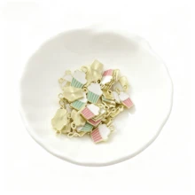 2/6 piezas surtidas de cerillas doradas estilo Y2K, cerillas, colgantes esmaltados de aleación, adecuados para hacer joyas de moda DIY