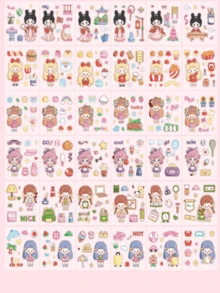50/100pcs Transparent Waterproof Phone Case Stickers, Cute Non-Repeating Cartoon Stickers For Notebook, Luggage, Christmas Gift Box, PET Stickers (Random Styles) - Multicolor - View 6