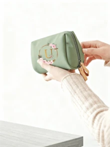 Elegant Floral Corduroy Cosmetic Bag - Large Capacity Storage Pouch, Can Hold Makeup Brushes And Toiletries, Soft Multi-Compartment Travel Organizer, Perfect For Vanity Table And On-The-Go, Ideal Bridesmaid Gift, Best For New Year And Valentine's Day, Suitable For All Gifting Occasions And Age Groups,Pouch,Makeup Pouch,Travel Essential - Multicolor - View 8