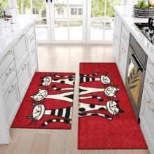 1pc Home Decor, Printed Three Cats Pattern Rug, Faux Wool Mat - Highly Absorbent, Easy To Clean, Suitable For Home Decor, Farmhouse, Entryway, Indoor, Room, Kitchen, Dining Room, Small Office/Home Office, Sink, Laundry Room, Rug, Kitchen Mat, Non-Slip Mat - Multicolor - View 13