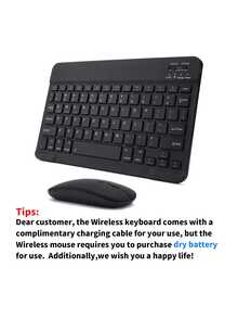Kabelloses Tastatur-, Tablet-, Tasten- und Mausset, tragbares und geräuschloses Set - Schwarz - Übersicht 6