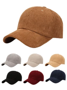Gorra de béisbol de pana unisex, gorra de camionero de pana con correas ajustables para exteriores, viajes y deportes - Multicolor - Ver 1