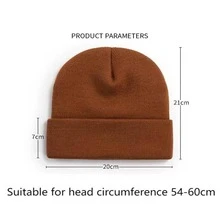 1 pieza Gorro de punto de unicolor con bordado de nombre, gorro de punto suave unisex, gorro personalizado para primavera/otoño/invierno, regalo de Navidad, regalo de cumpleaños, se ajusta a una circunferencia de cabeza de 54-60 cm, no apto para recién nacidos