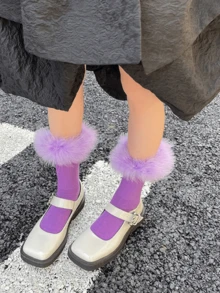 1 Paio Di Calzini Colorati Alla Caviglia Stile Y2K Vintage Adatti Per Primavera, Autunno E Inverno