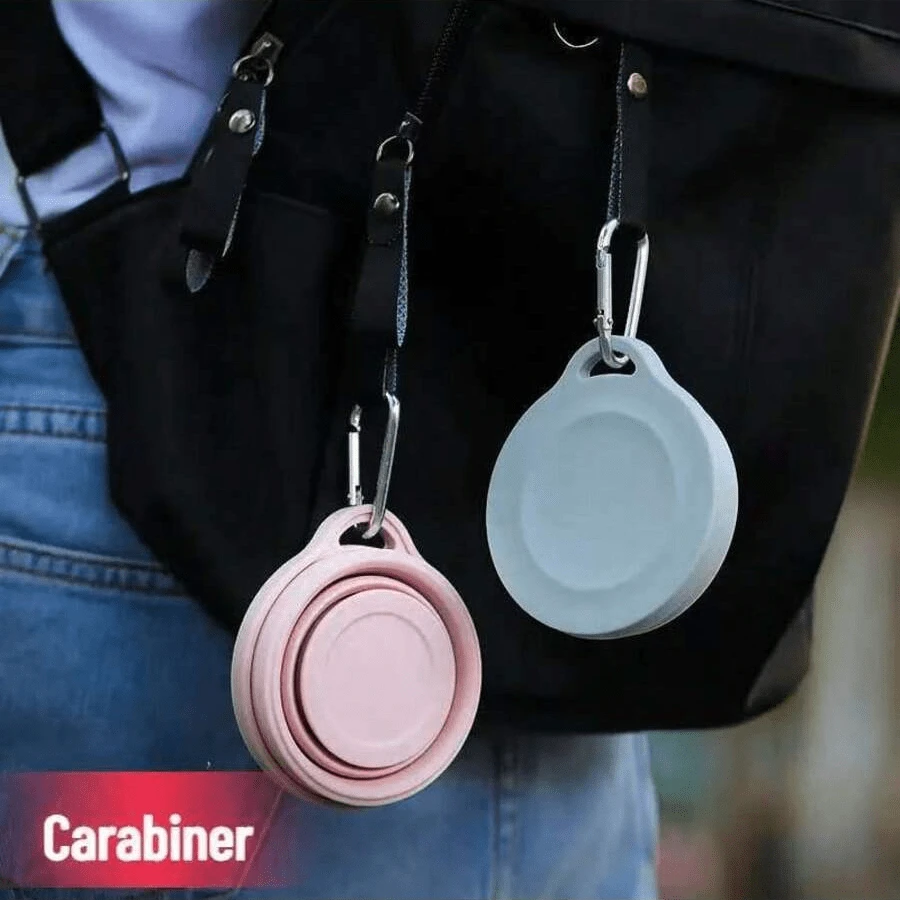 Collapsible Silicone Cups - Space-Saving Travel, Camping, Hotel Cups - Leakproof Flip-Top Lid, Pastel Pink & Blue - Ideal For Outdoor, Gifts (Christmas, Valentine's, Mother's Day), Collapsible Cups For Traveling, Outdoor Drinkware, Playful Bear Design, Bpafree Material, Travel Drinkware, Retractable Cup, Drinkware, Multipurpose Cup, Outdoor Enthusiasts, Camping Equipment