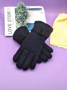 1Pair Warm Thermal Kids' Thermal Lined Thickened Full Finger Ski Gloves | Five-Finger Winter Gloves, Outdoor Sports Leisure Gear Gloves With Adjustable Wrist Straps & Thickened Lining, Multicolor Options, For Skiing, Mountaineering, Hiking, Cycling, Ice Skating, Snowboarding & Outdoor Activities, Suitable For Children Aged 3-13 Years Old