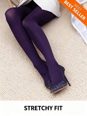 1/3 Pairs Women's Multicolor Basic Sheer Pantyhose - Black/Gray/White/Nude/Purple Elastic Tights, Fashionable Stretchy Stockings For Daily Wear, Office & Casual Outfits, Must-Have Versatile Socks On Popular.