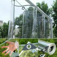 Clear Tarps Heavy Duty Water Resistant,14Mil Thickened Transparent Tear Resistant PVC Vinyl Tarpaulin Enclosurewith Grommets And Reinforced Edges For Patio,Porch And Outdoor - 透明 - 查看 3